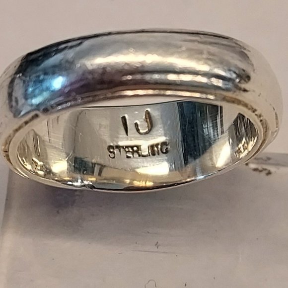 Native American Wide turquoise  & spiny oyster Inlay Ring Signed I J - Picture 11 of 11